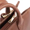 Bolsa Tote Pequena Couro Marrom Corrente Pingente - imagem 5