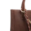 Bolsa Tote Pequena Couro Marrom Corrente Pingente - imagem 7