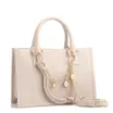 Bolsa Tote Pequena Couro Off White Corrente Pingente - imagem 3