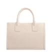 Bolsa Tote Pequena Couro Off White Corrente Pingente - imagem 4