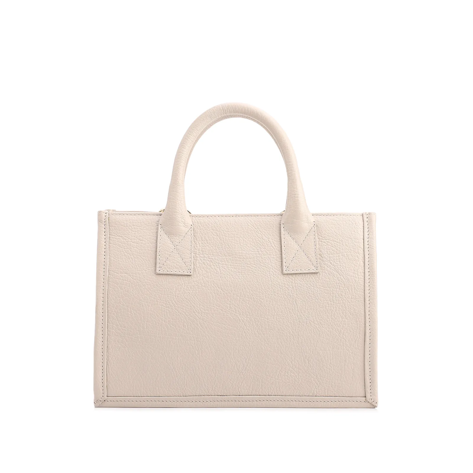 Bolsa Tote Pequena Couro Off White Corrente Pingente