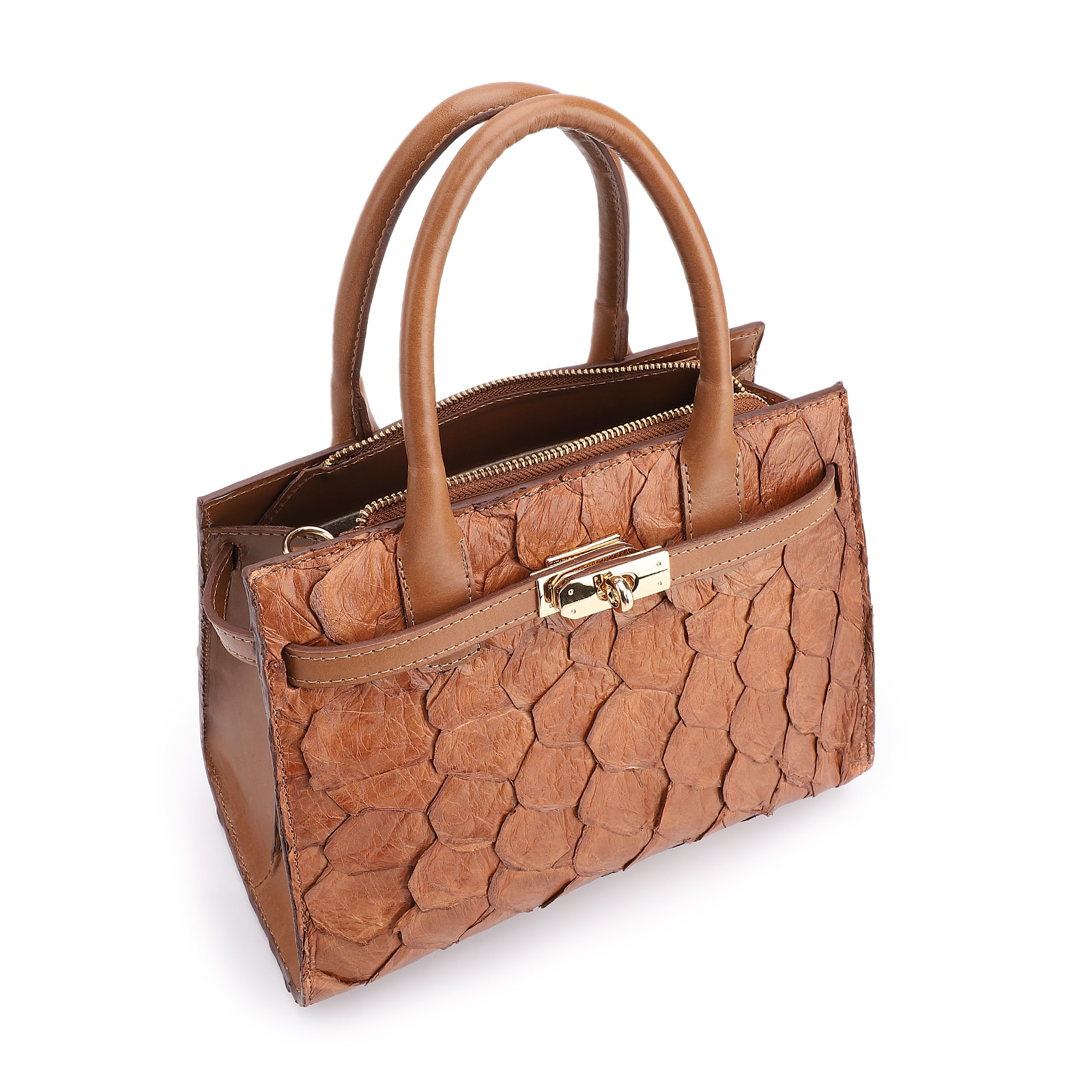 Bolsa Tote Pirarucu Marrom Claro