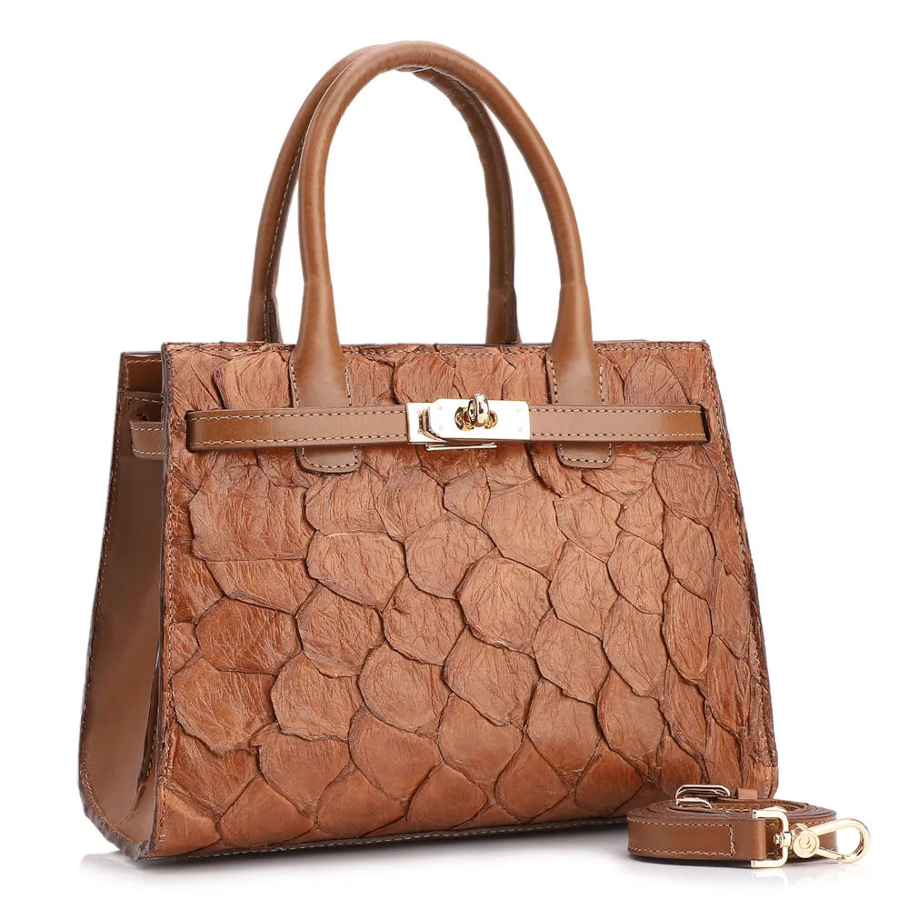 Bolsa Tote Pirarucu Marrom Claro - imagem 2