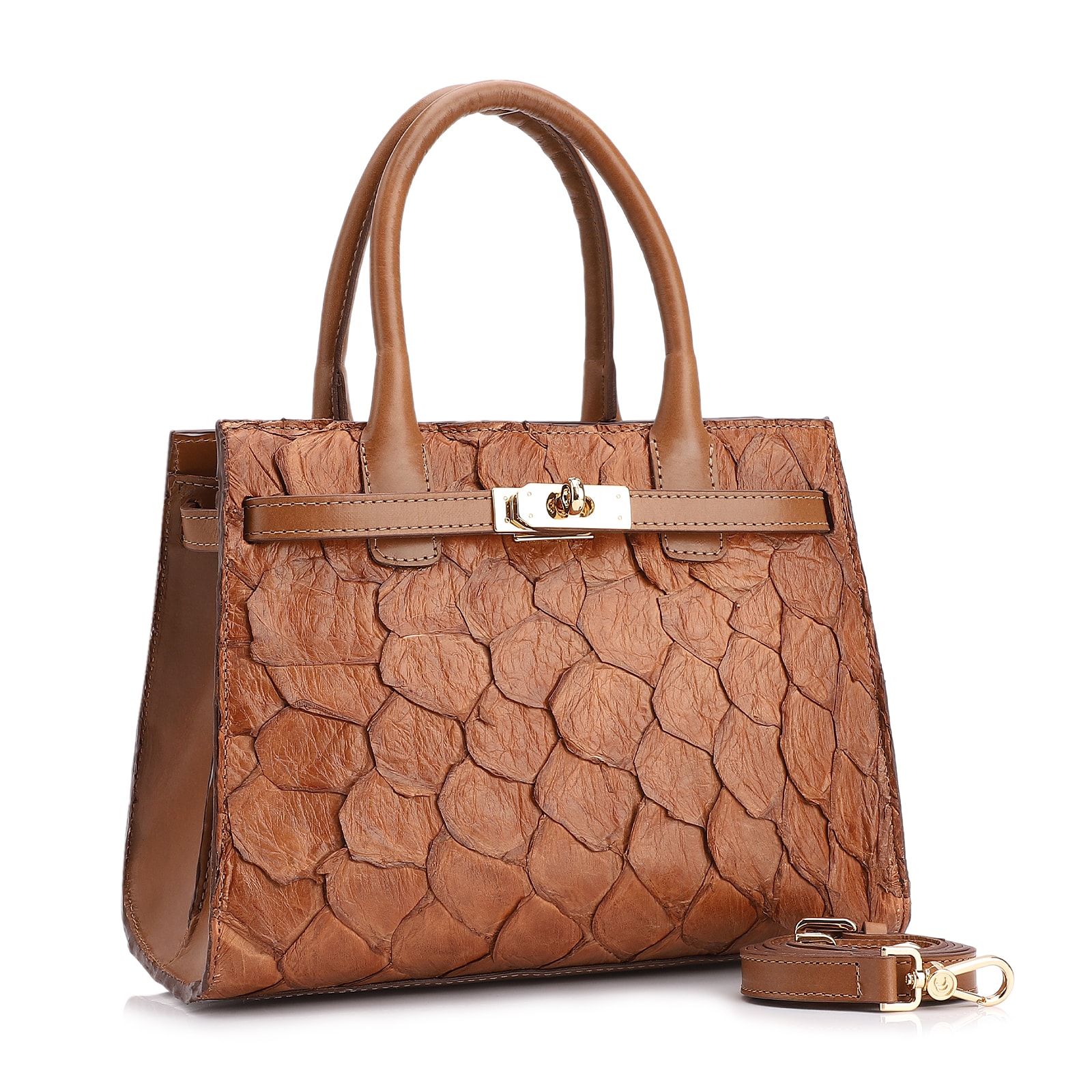 Bolsa Tote Pirarucu Marrom Claro
