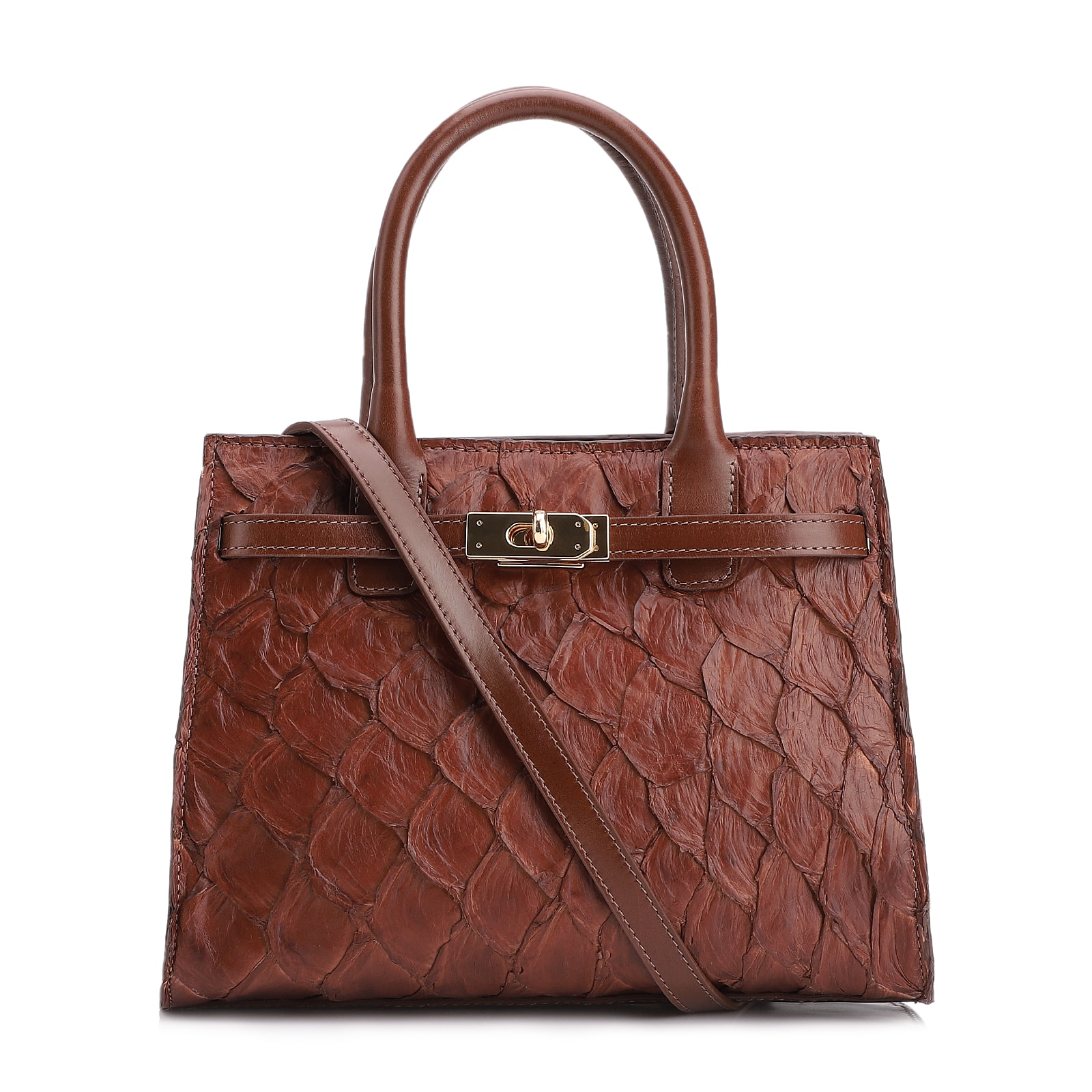 Bolsa Tote Pirarucu Marrom Escuro