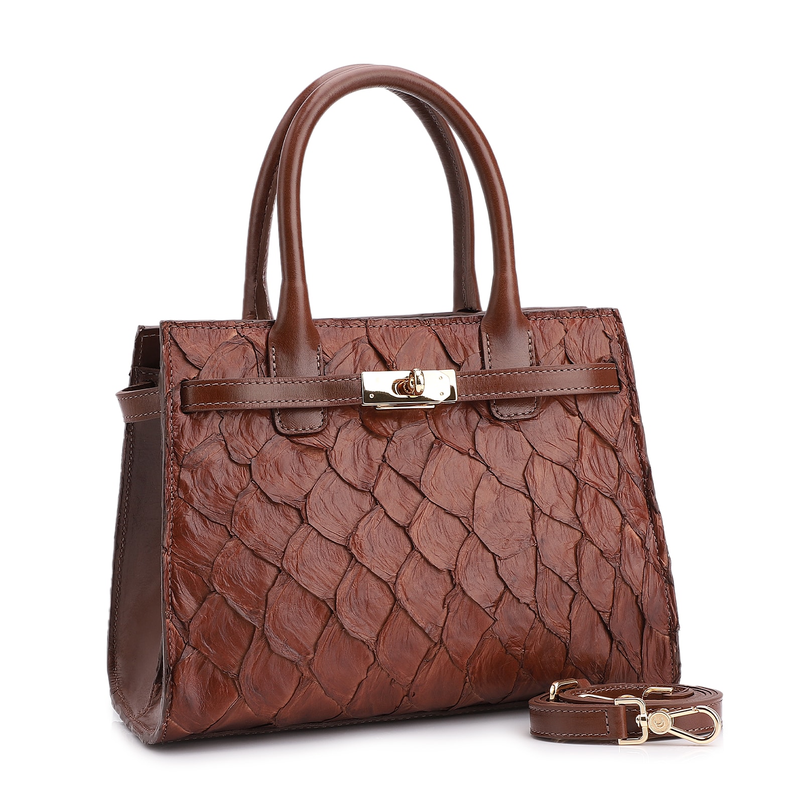 Bolsa Tote Pirarucu Marrom Escuro