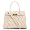 Bolsa Tote Pirarucu Média Pirarucu Off White Fecho Giratório - imagem 1