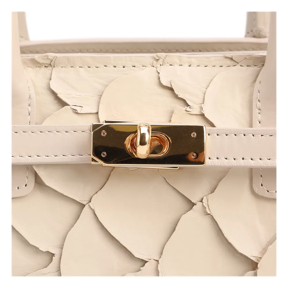 Bolsa Tote Pirarucu Média Pirarucu Off White Fecho Giratório - imagem 6