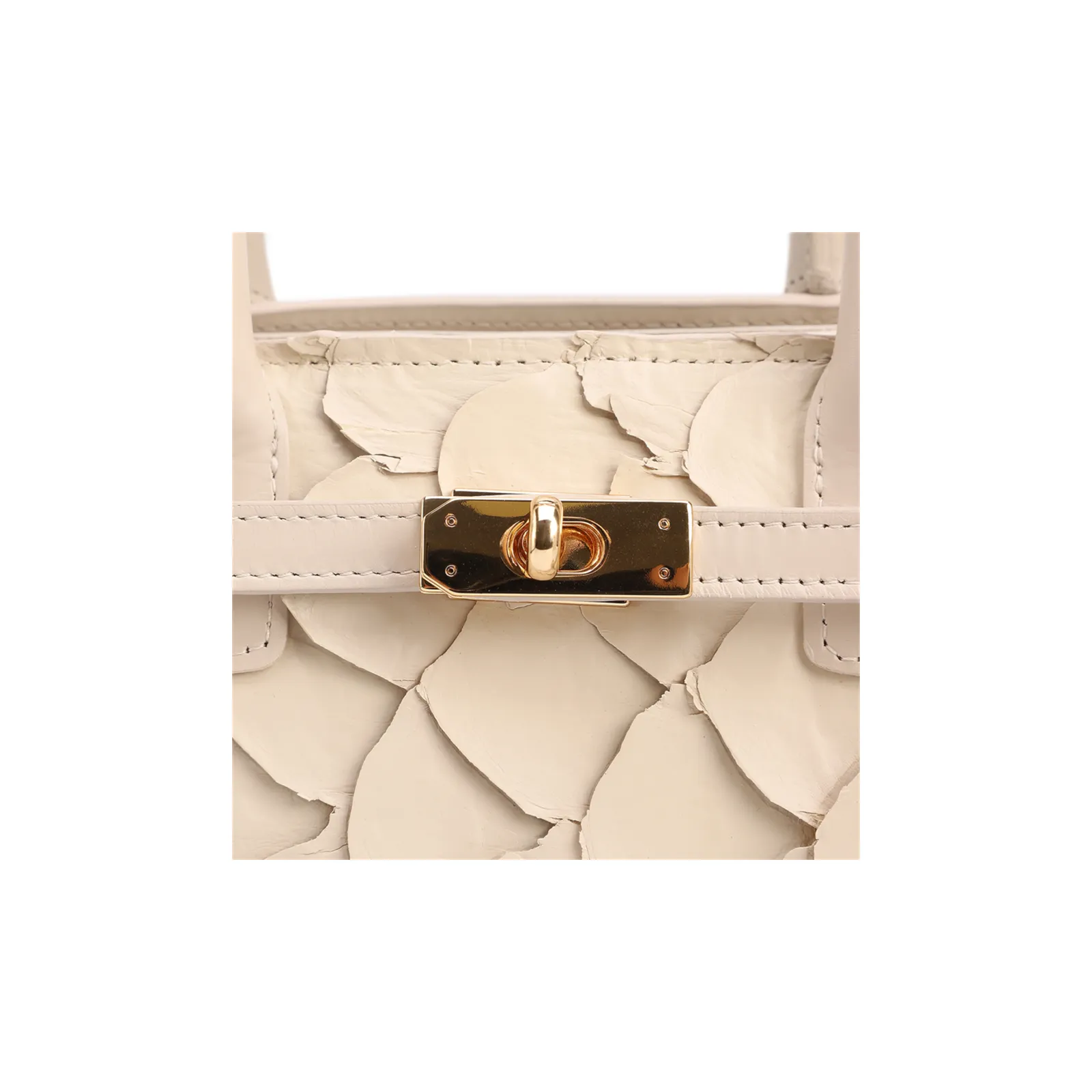 Bolsa Tote Pirarucu Média Pirarucu Off White Fecho Giratório