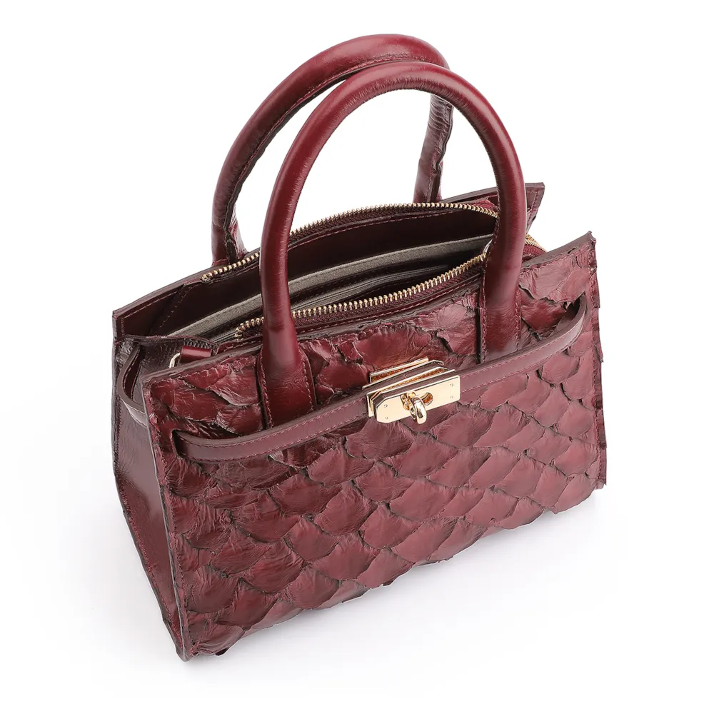 Bolsa Tote Pirarucu Pirarucu Vinho - imagem 4