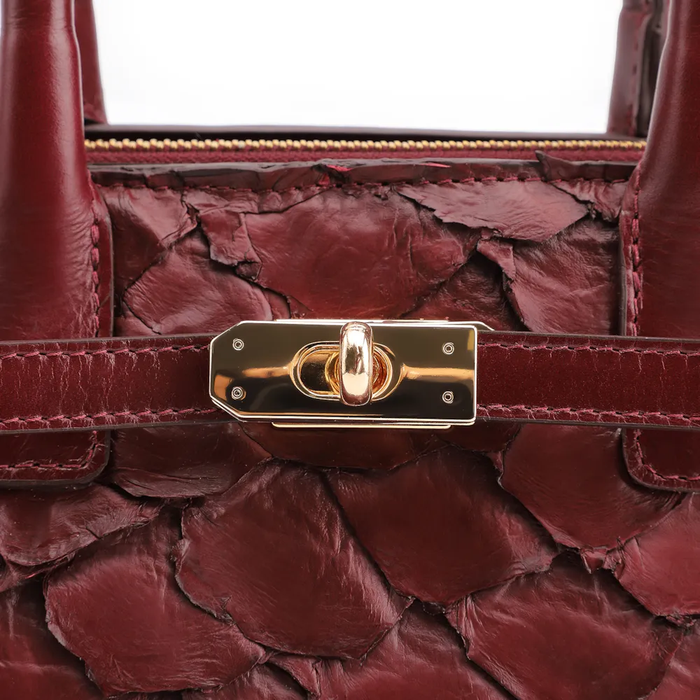 Bolsa Tote Pirarucu Pirarucu Vinho - imagem 6