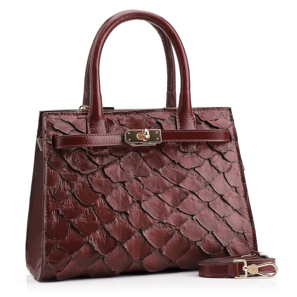 Bolsa Tote Pirarucu Pirarucu Vinho - imagem 2