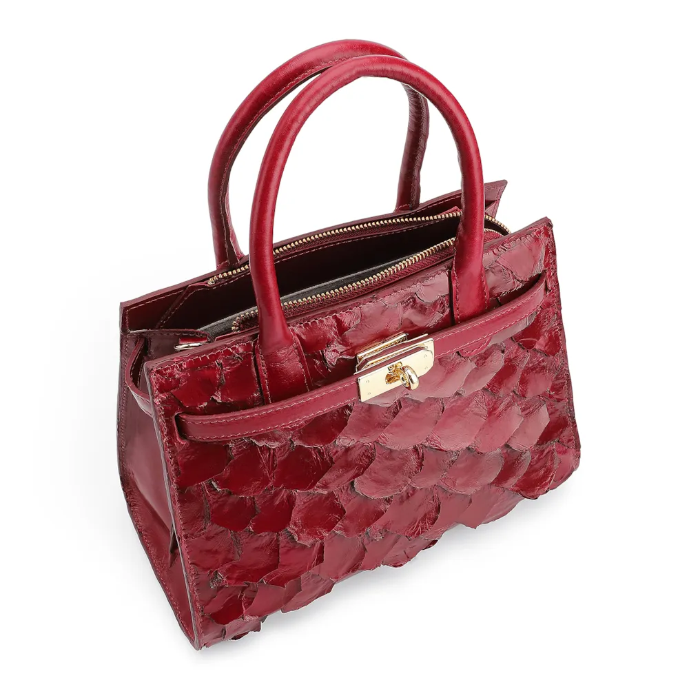Bolsa Tote Pirarucu Vermelho Cereja - imagem 4