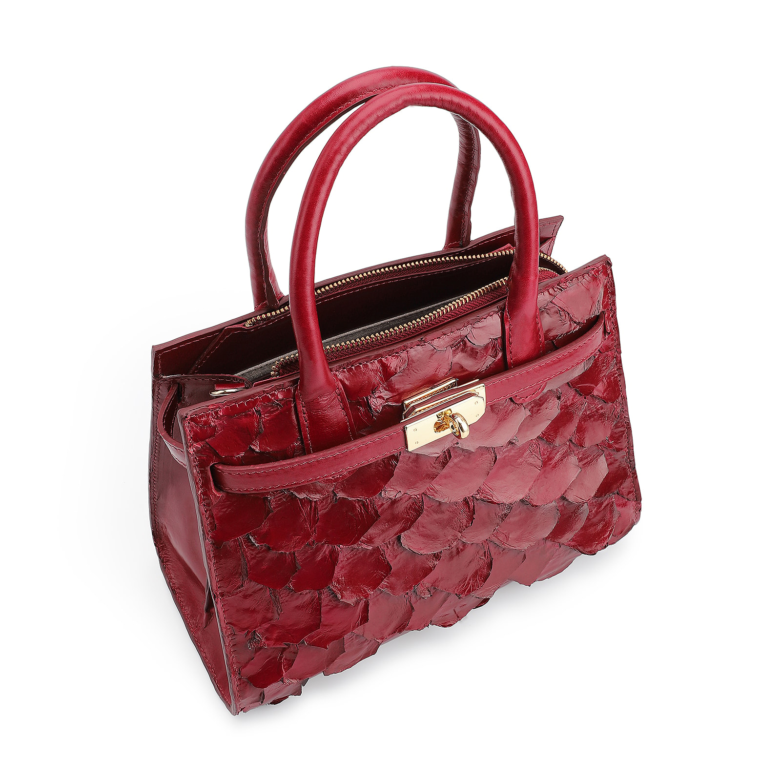 Bolsa Tote Pirarucu Vermelho Cereja