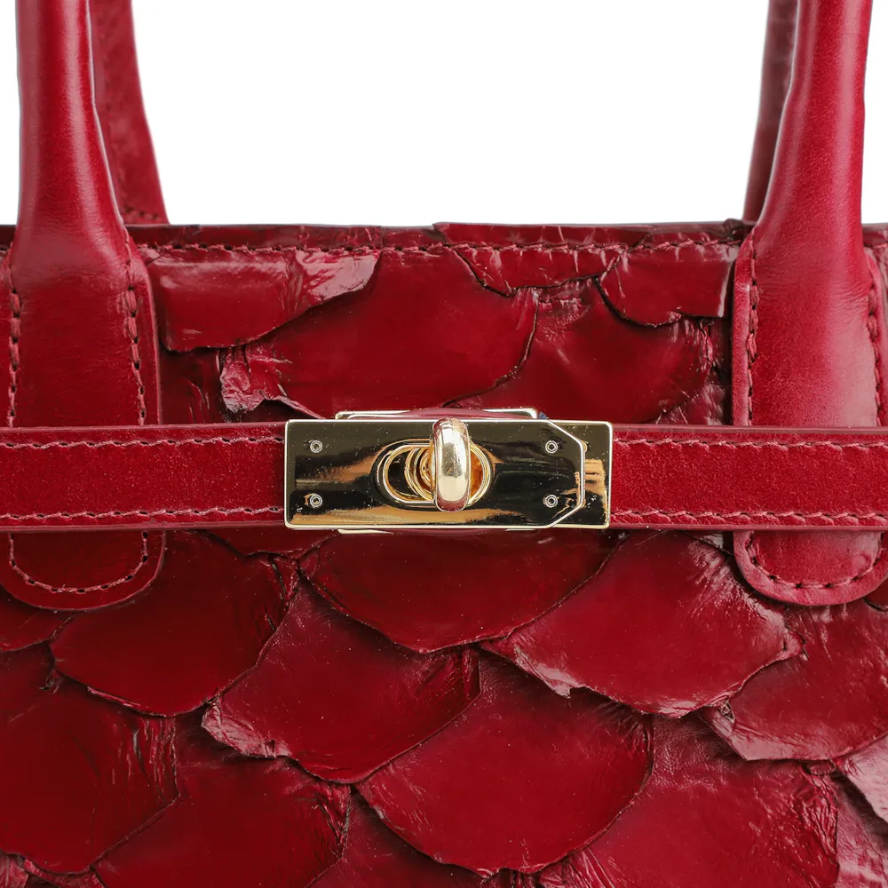 Bolsa Tote Pirarucu Vermelho Cereja - imagem 6