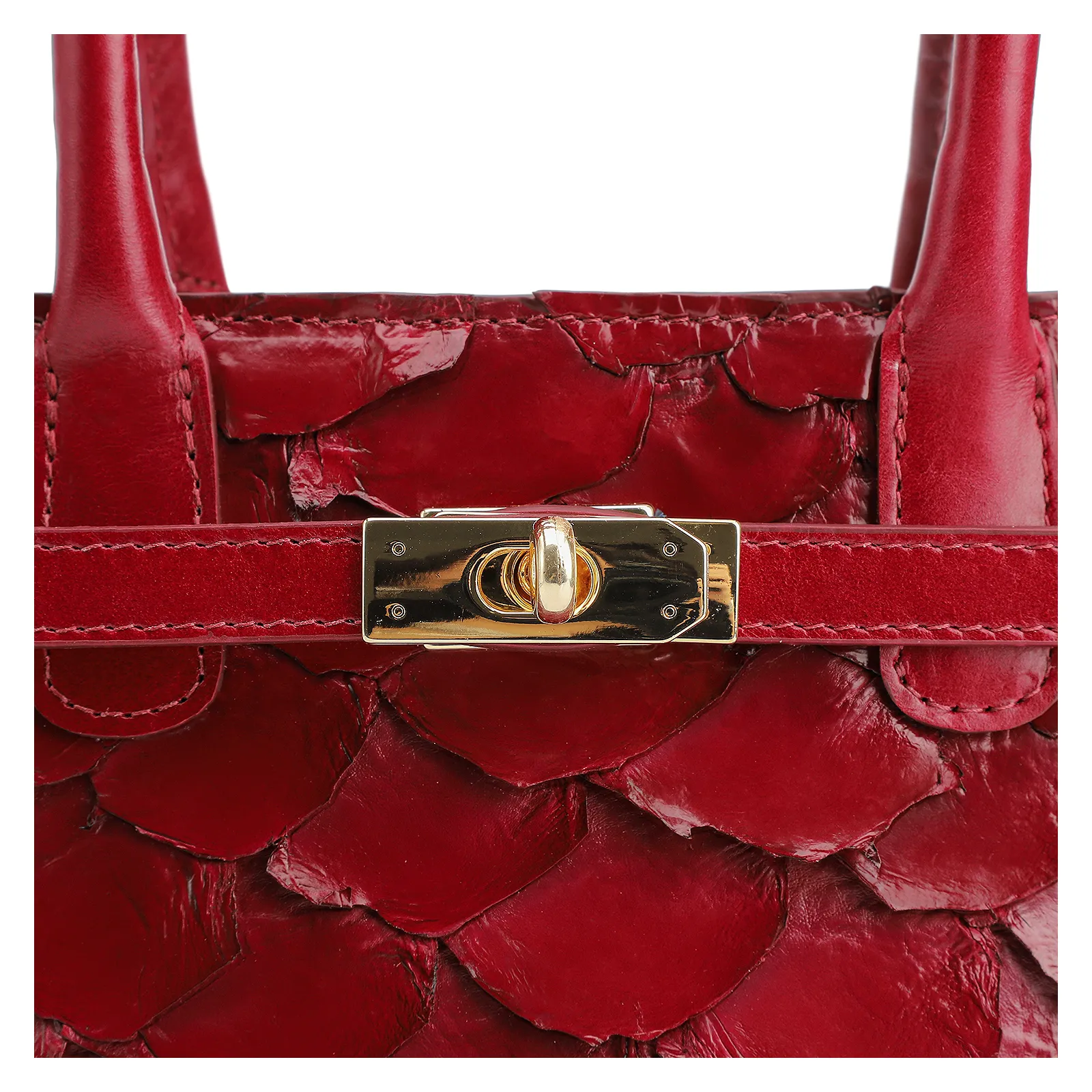 Bolsa Tote Pirarucu Vermelho Cereja