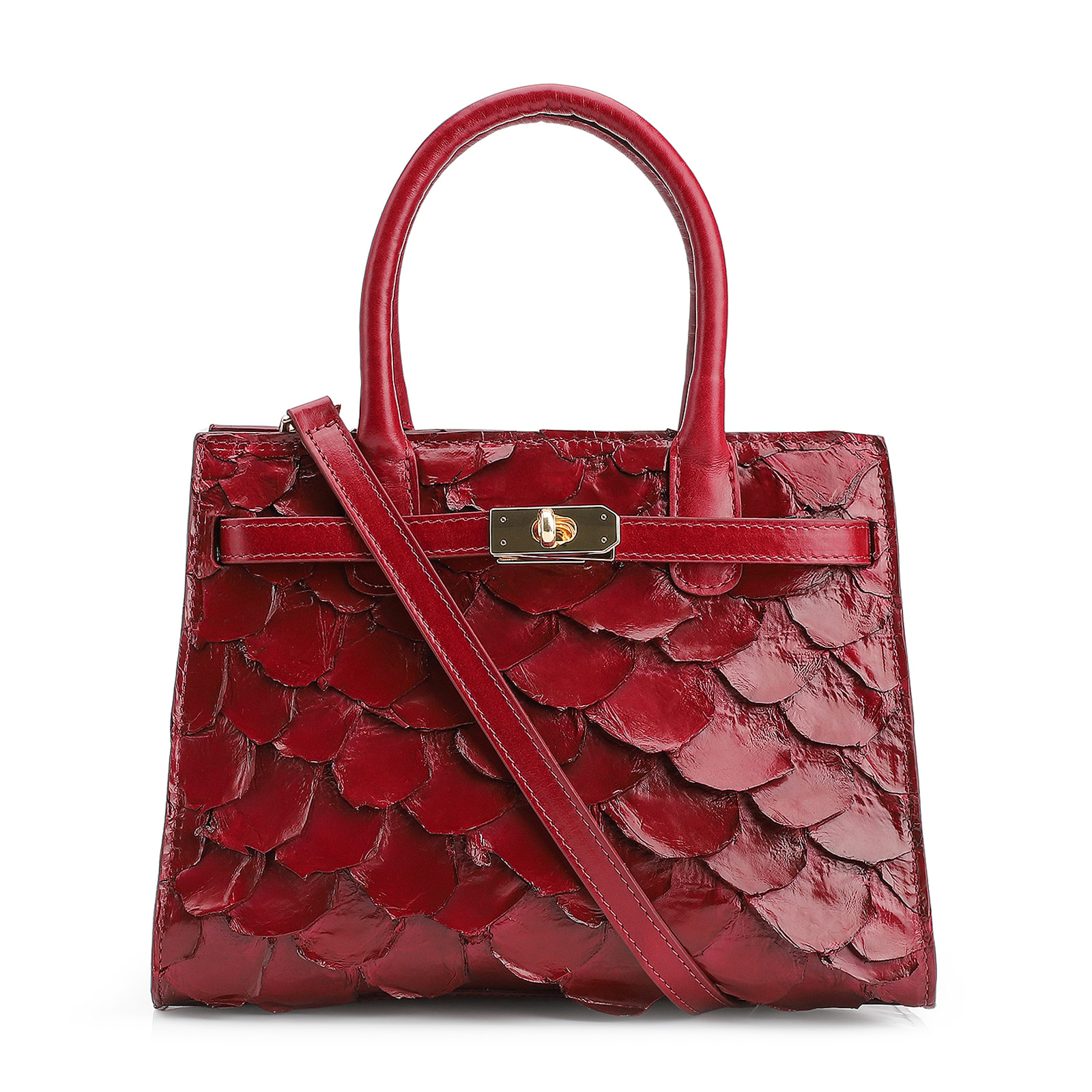 Bolsa Tote Pirarucu Vermelho Cereja