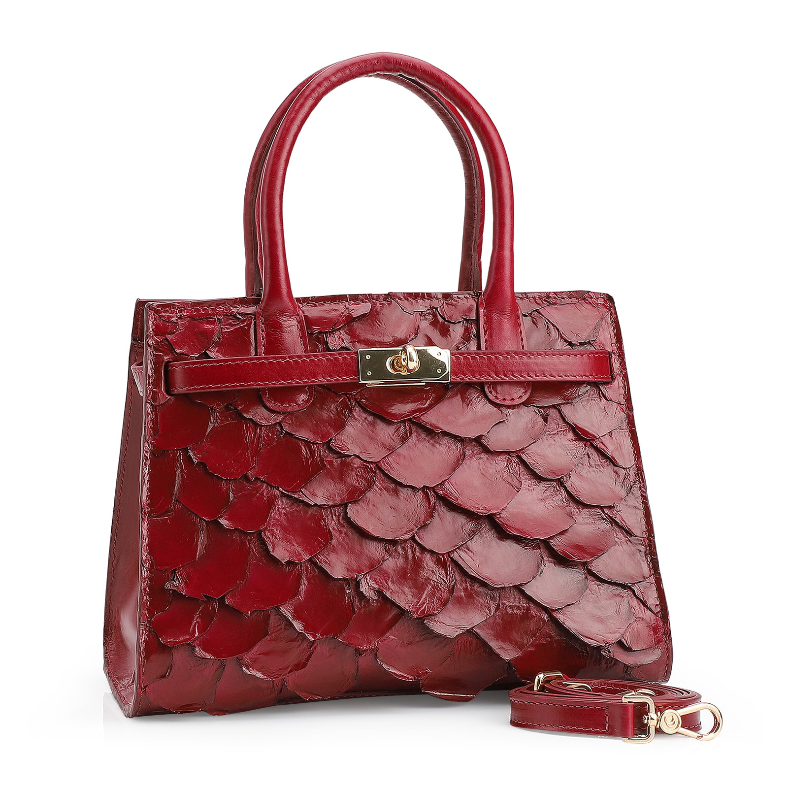 Bolsa Tote Pirarucu Vermelho Cereja