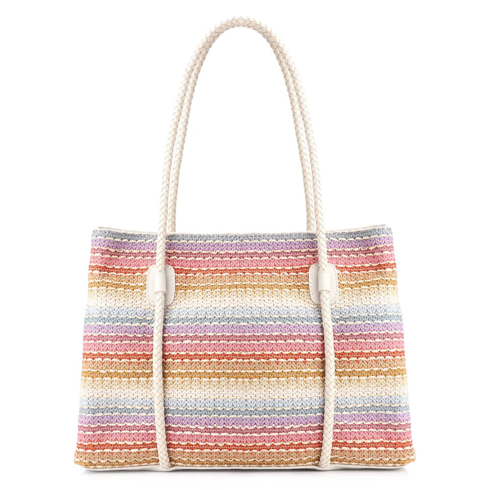 Bolsa Tote Ráfia Colors/Alt Off White