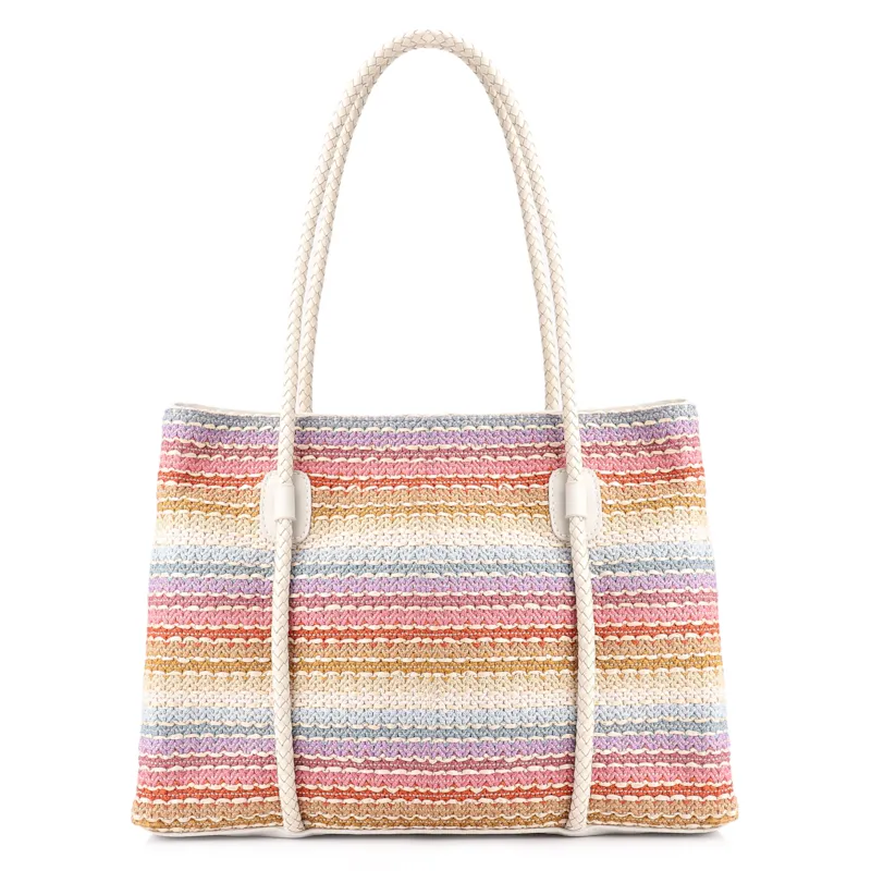 Bolsa Tote Ráfia Colors/Alt Off White