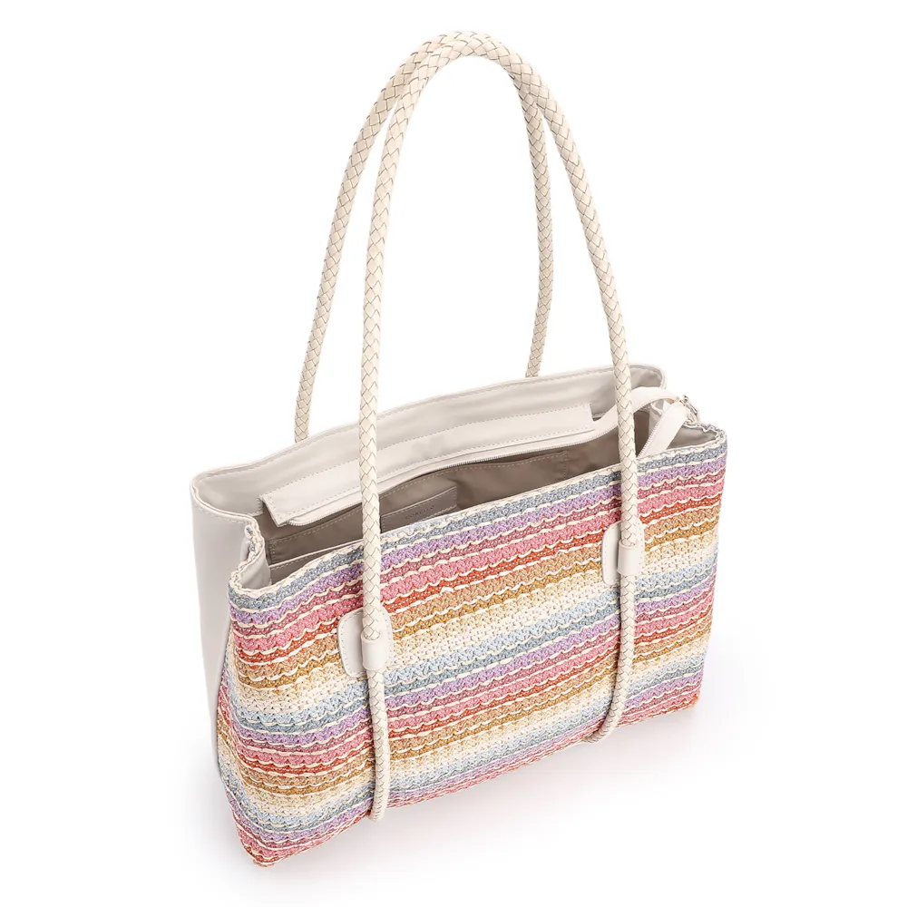 Bolsa Tote Ráfia Colors/Alt Off White - imagem 4