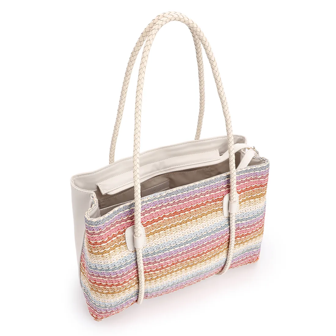 Bolsa Tote Ráfia Colors/Alt Off White - foto 4
