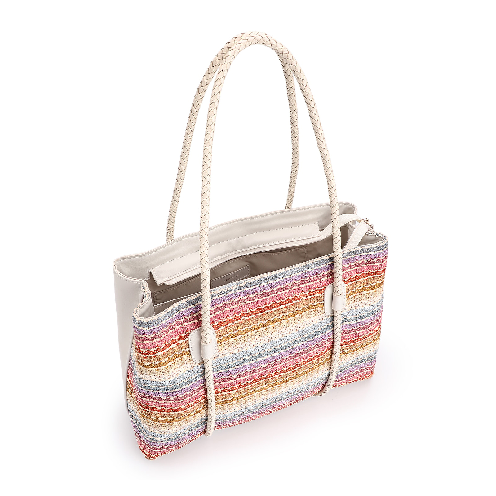 Bolsa Tote Ráfia Colors/Alt Off White