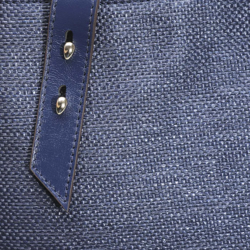 Bolsa Tote Ráfia/Couro Azul - imagem 5