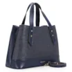 Bolsa Tote Ráfia/Couro Azul - imagem 2