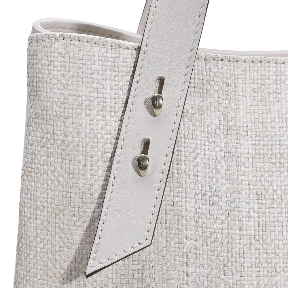 Bolsa Tote Ráfia/Couro Off White - imagem 5