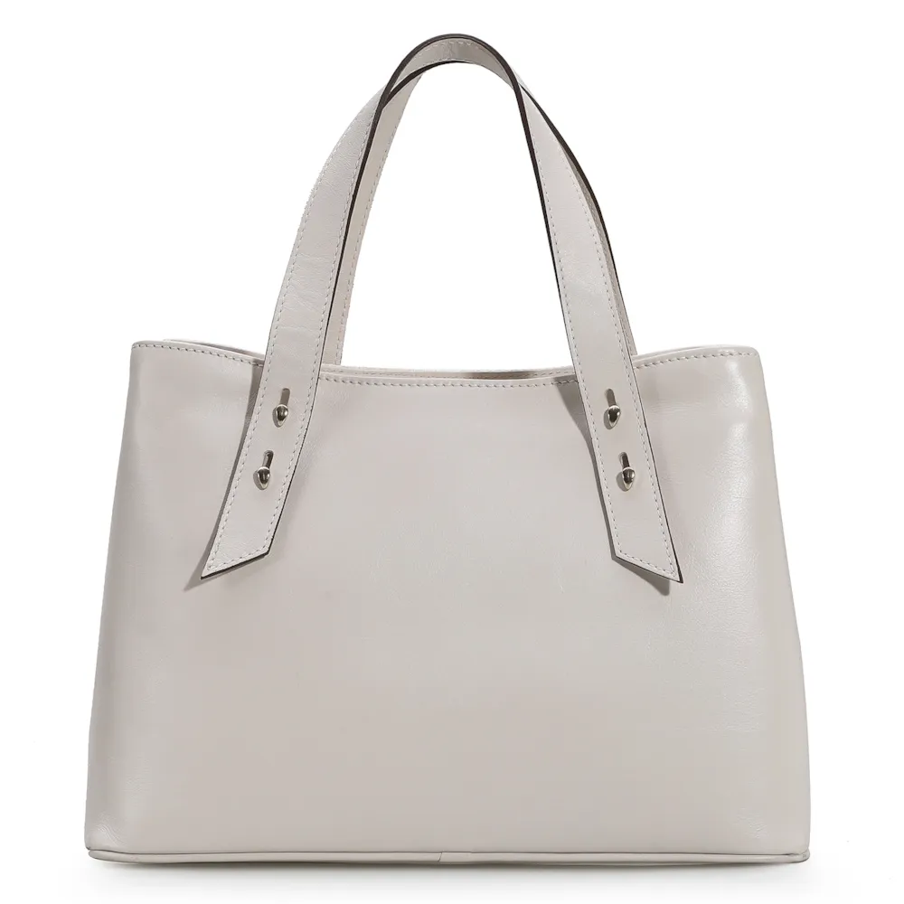 Bolsa Tote Ráfia/Couro Off White - imagem 3