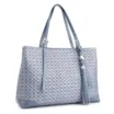 Bolsa Tote Ráfia Mosaico Azul - imagem 3