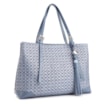 Bolsa Tote Ráfia Mosaico Azul - imagem 3
