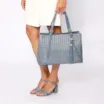 Bolsa Tote Ráfia Mosaico Azul - imagem 7
