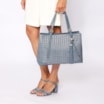 Bolsa Tote Ráfia Mosaico Azul - imagem 7