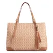 Bolsa Tote Ráfia Mosaico Marrom - imagem 1