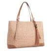Bolsa Tote Ráfia Mosaico Marrom - imagem 3