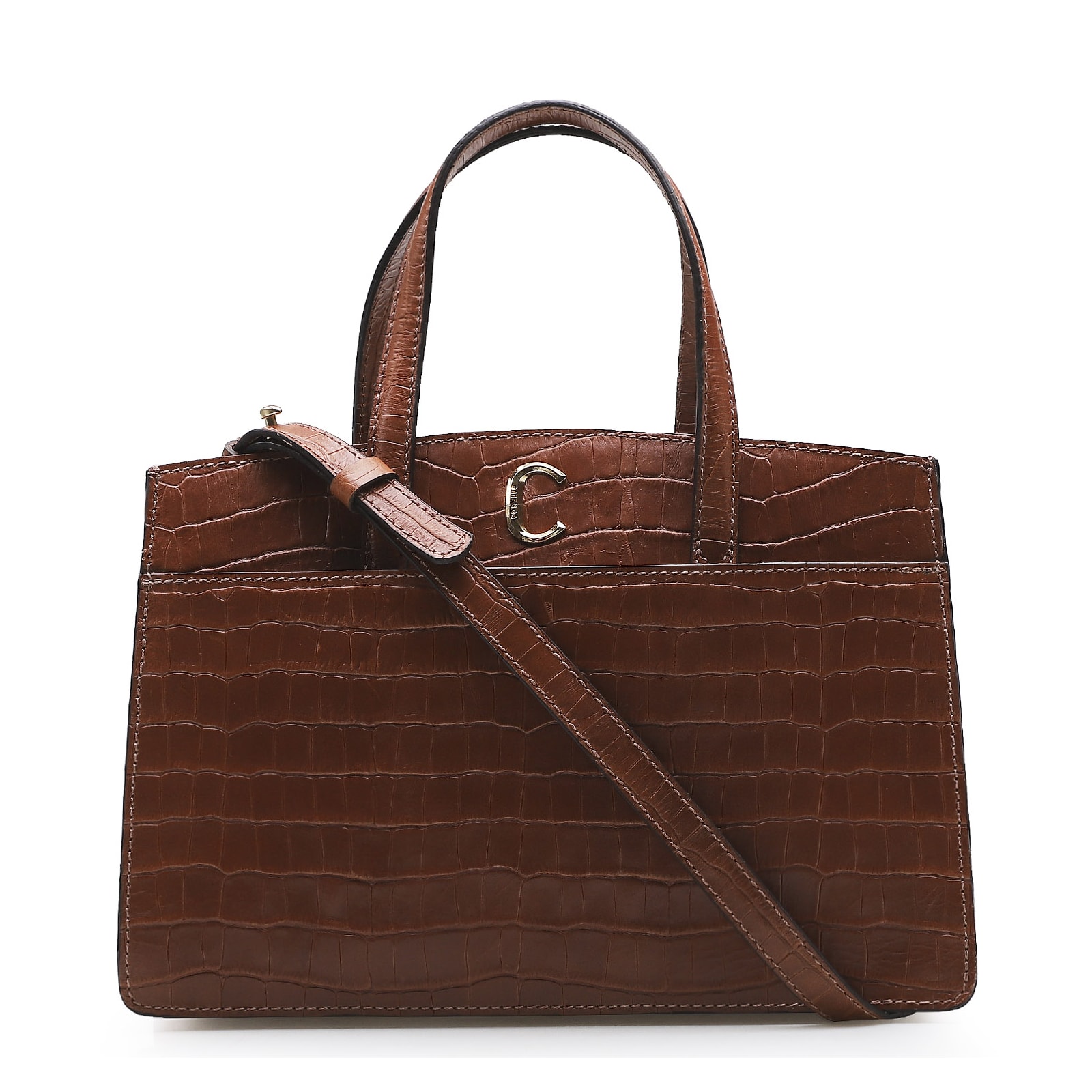 Bolsa Tote Scarlet Croco Marrom