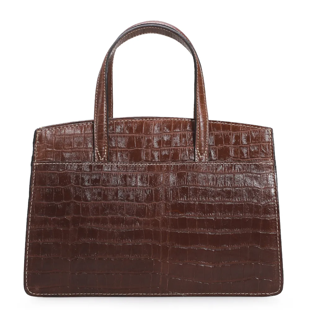 Bolsa Tote Scarlet Croco Marrom Escuro - imagem 3