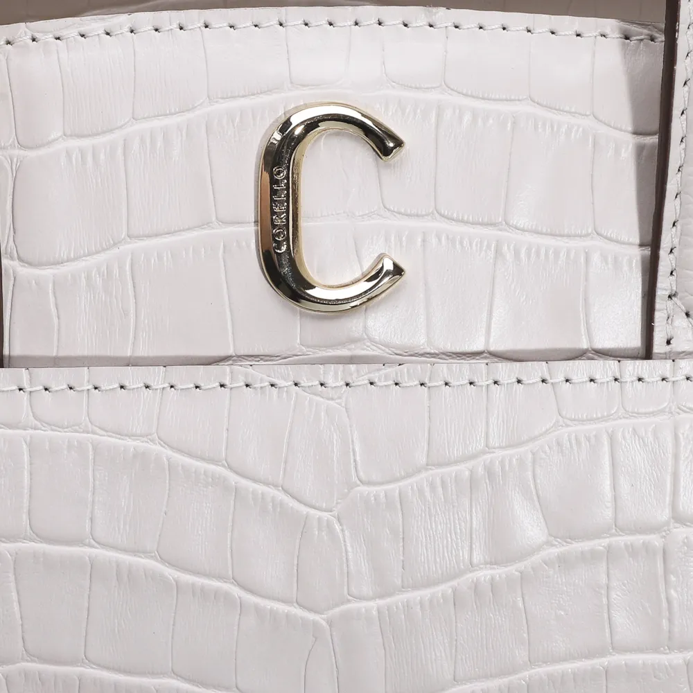 Bolsa Tote Scarlet Croco Off White - imagem 5