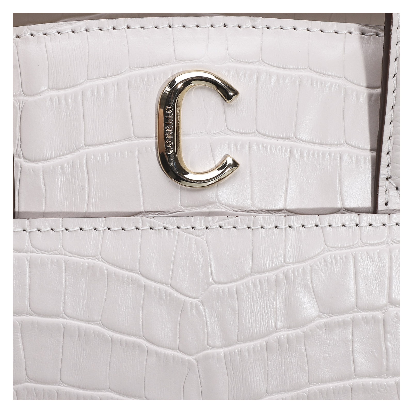 Bolsa Tote Scarlet Croco Off White