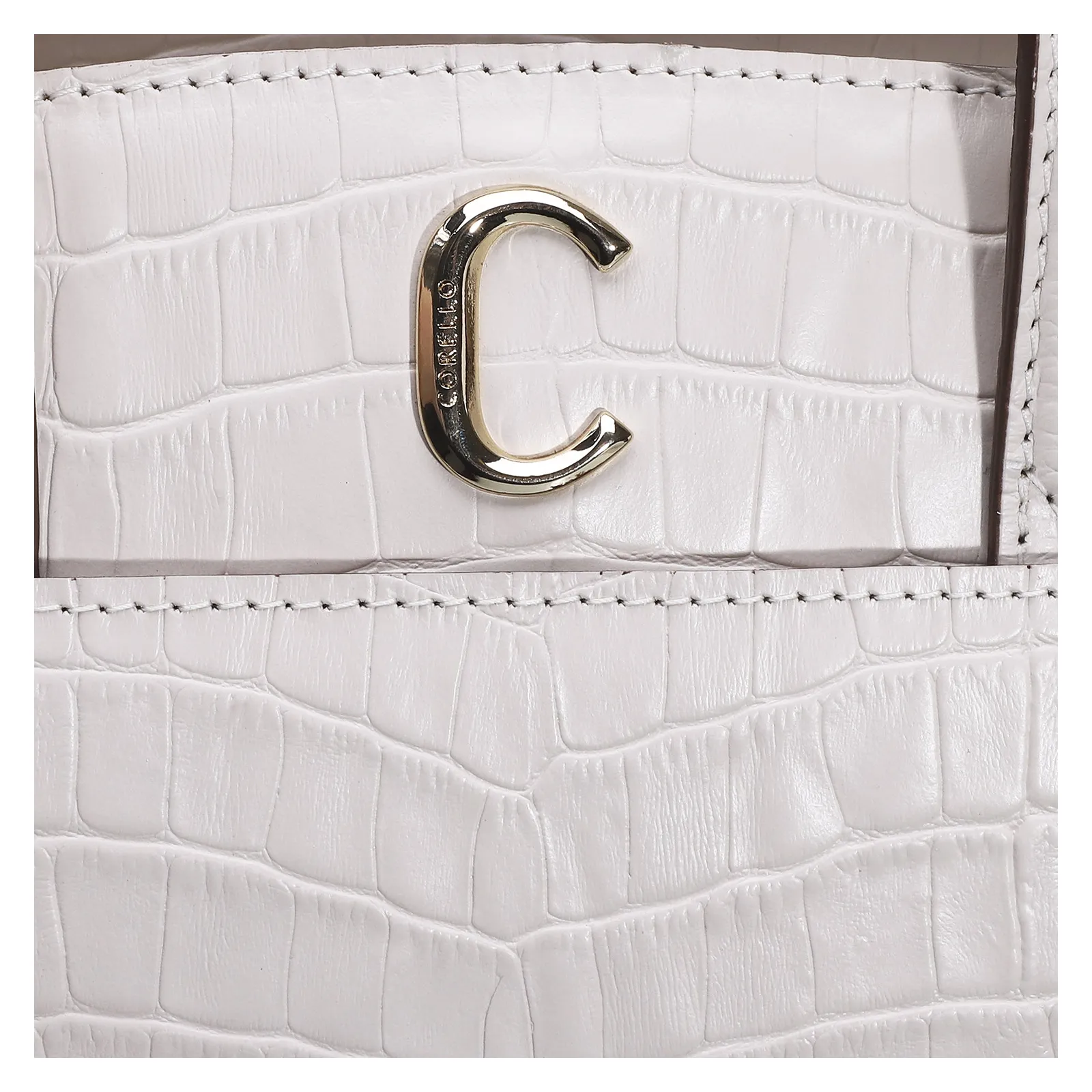 Bolsa Tote Scarlet Croco Off White