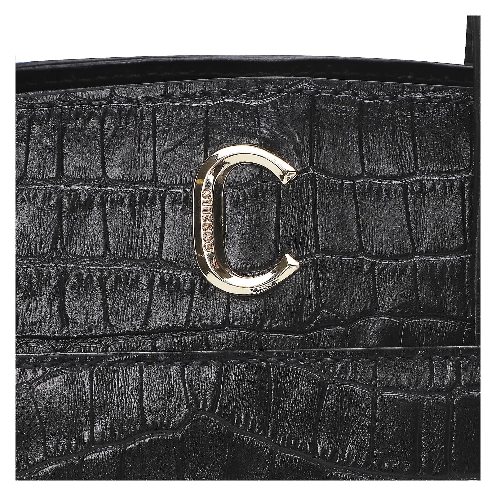 Bolsa Tote Scarlet Croco Preto