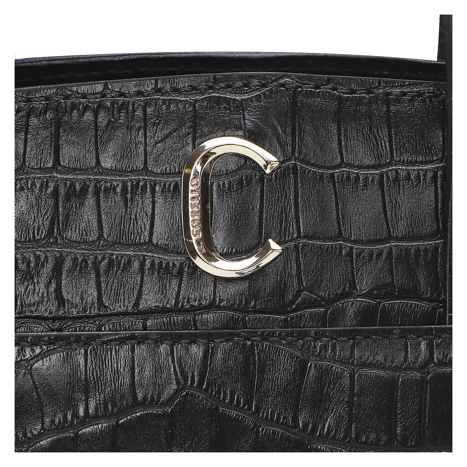 Bolsa Tote Scarlet Croco Preto