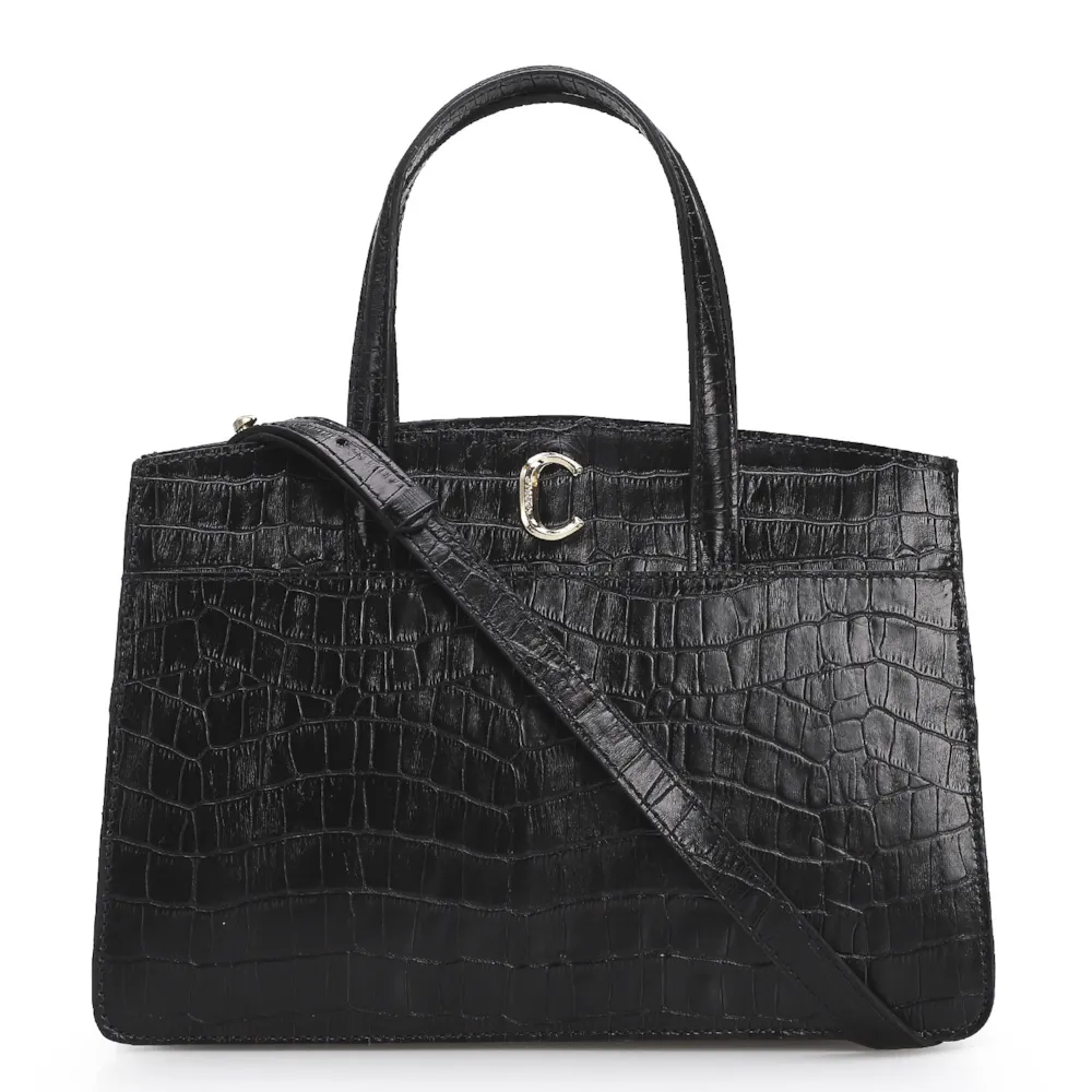 Bolsa Tote Scarlet Croco Preto