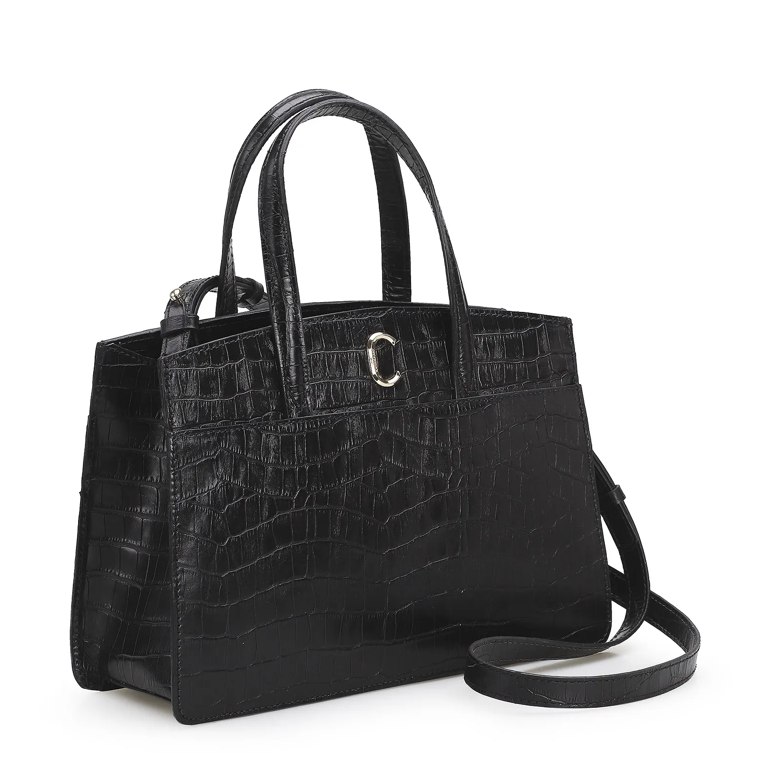 Bolsa Tote Scarlet Croco Preto