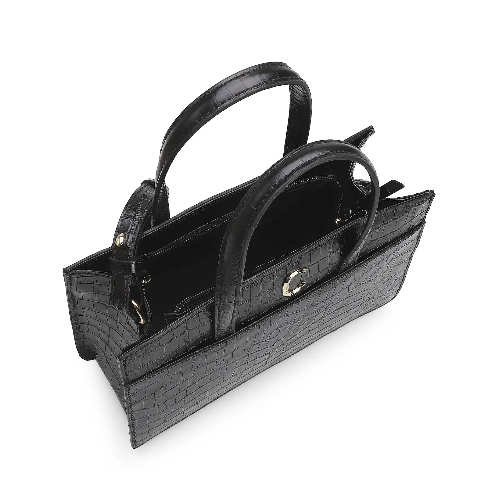 Bolsa Tote Scarlet Croco Preto
