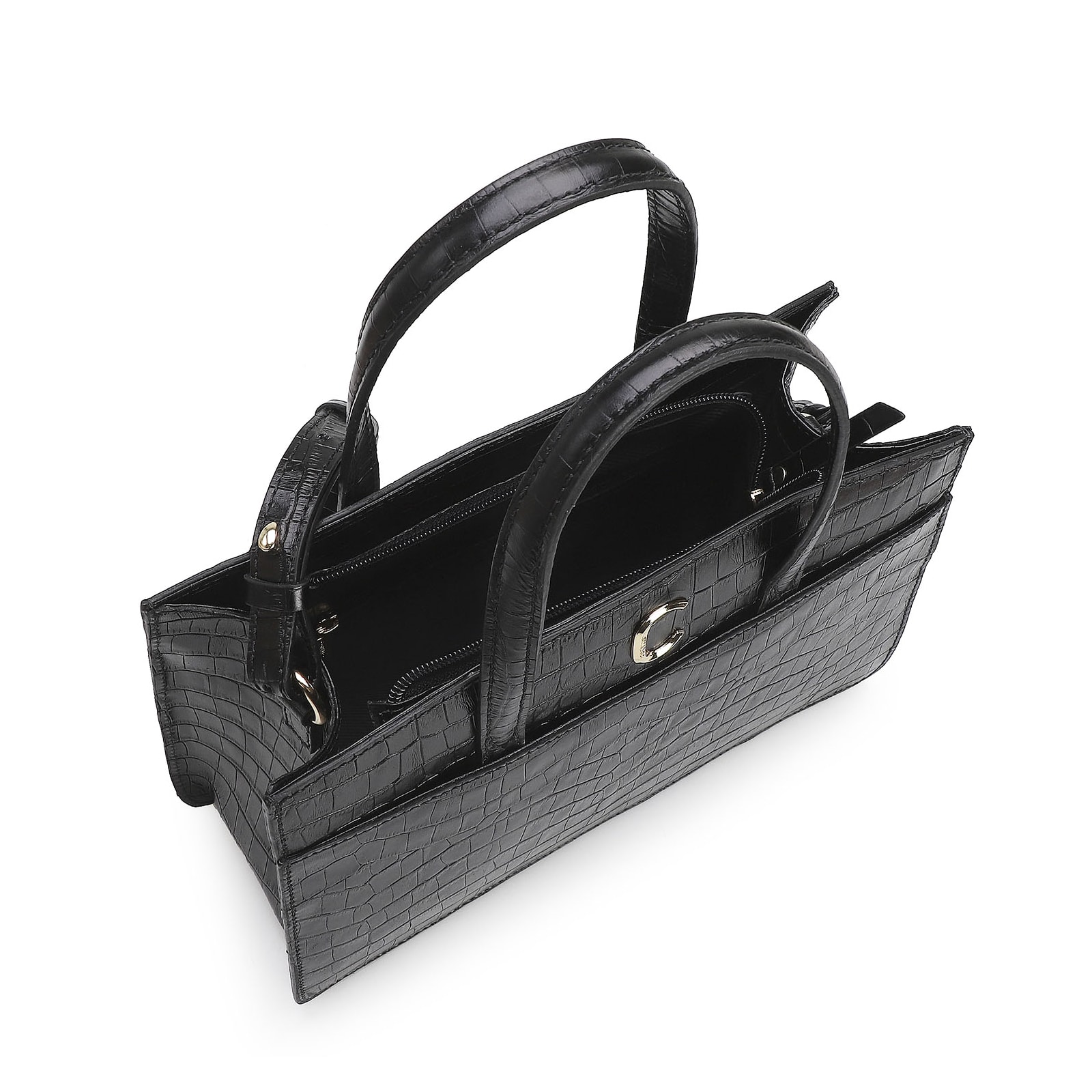 Bolsa Tote Scarlet Croco Preto