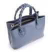 Bolsa Tote Trançada Couro Azul - imagem 4
