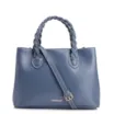Bolsa Tote Trançada Couro Azul - imagem 1